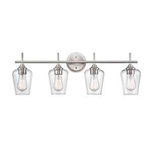 Millennium Lighting Ashford 4-Light Nickel Transitional Vanity Light Bar