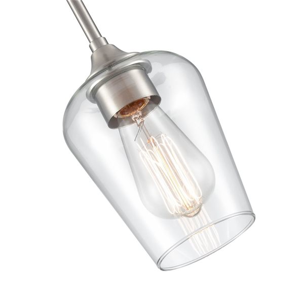 Millennium Lighting Ashford Brushed Nickel and Glass Transitional Geometric Mini Pendant Light