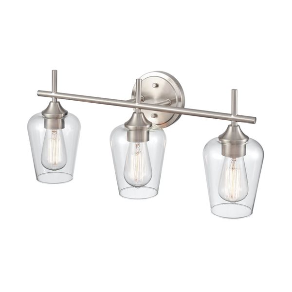 Millennium Lighting Ashford 3-Light Nickel Transitional Vanity Light Bar