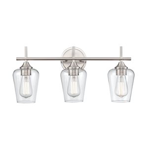 Millennium Lighting Ashford 3-Light Nickel Transitional Vanity Light Bar