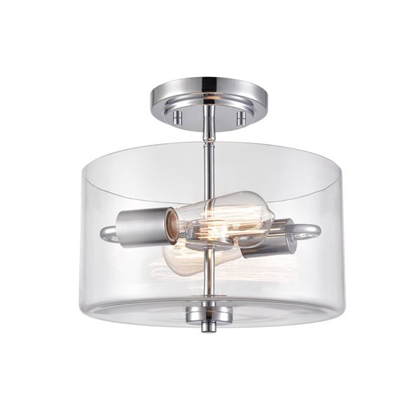 Millennium Lighting Verlana Polished Chrome Clear Glass Transitional Semi-Flush Mount Light