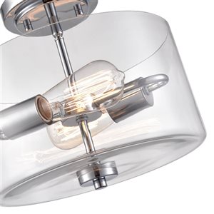 Millennium Lighting Verlana Polished Chrome Clear Glass Transitional Semi-Flush Mount Light