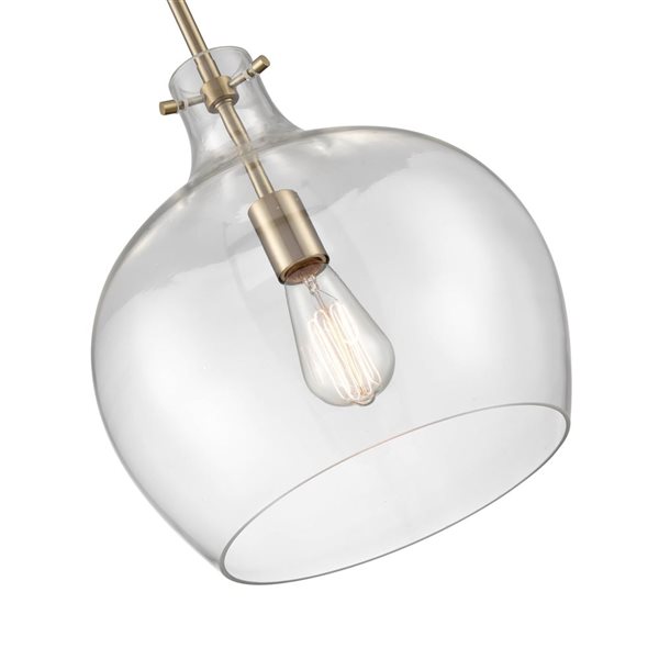 Millennium Lighting Modern Gold Glam Clear Glass Bell Incandescent Pendant Light