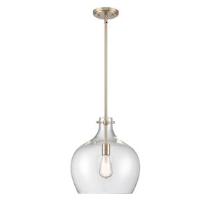 Millennium Lighting Modern Gold Glam Clear Glass Bell Incandescent Pendant Light