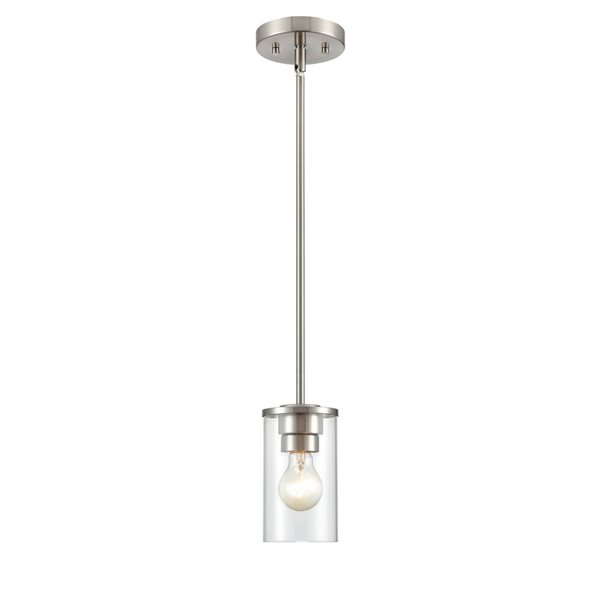 Millennium Lighting Verlana Brushed Nickel Transitional Clear Glass Geometric Mini Pendant Light