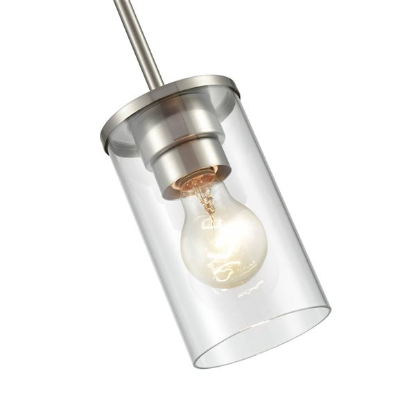 Millennium Lighting Verlana Brushed Nickel Transitional Clear Glass Geometric Mini Pendant Light