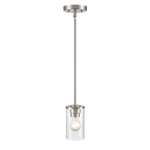 Millennium Lighting Verlana Brushed Nickel Transitional Clear Glass Geometric Mini Pendant Light