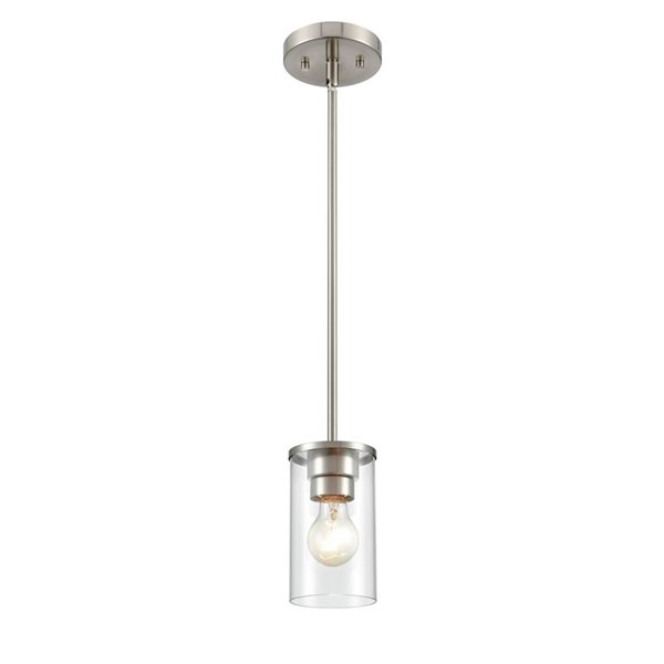 Millennium Lighting Verlana Brushed Nickel Transitional Clear Glass Geometric Mini Pendant Light