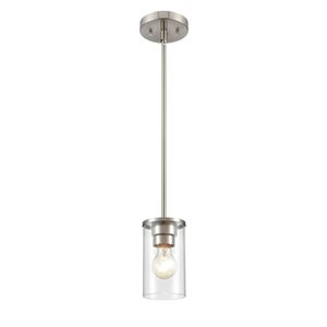 Millennium Lighting Verlana Brushed Nickel Transitional Clear Glass Geometric Mini Pendant Light