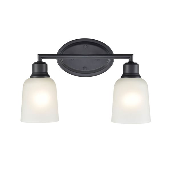 Millennium Lighting Amberle 2-Light Black Transitional Vanity Light Bar