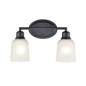 Millennium Lighting Amberle 2-Light Black Transitional Vanity Light Bar