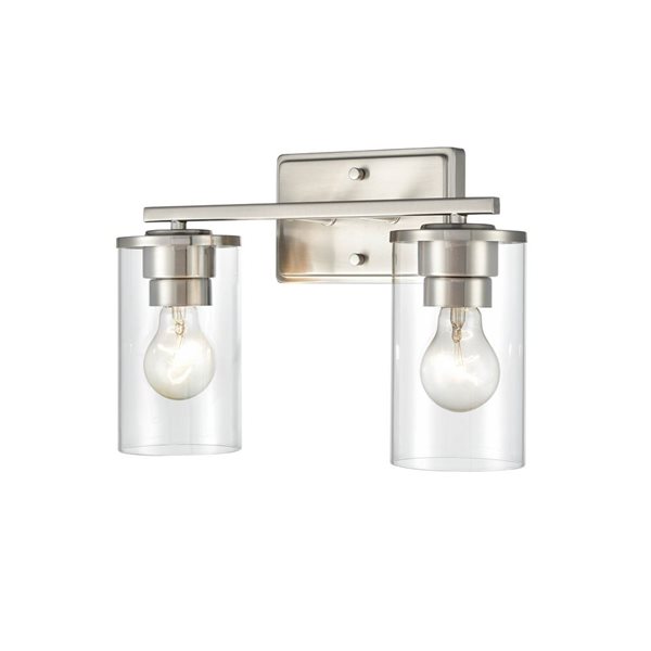 Millennium Lighting Verlana 2-Light Nickel Transitional Vanity Light Bar