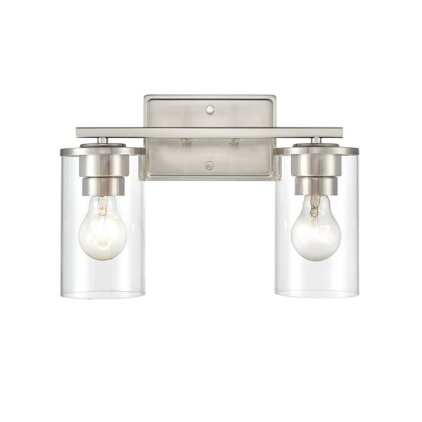 Millennium Lighting Verlana 2-Light Nickel Transitional Vanity Light Bar