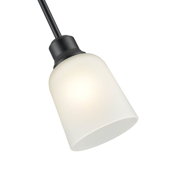 Millennium Lighting Amberle Matte Black Transitional Frosted Glass Geometric Mini Pendant Light