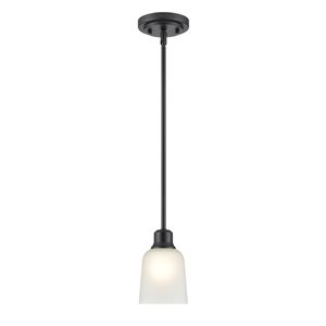 Millennium Lighting Amberle Matte Black Transitional Frosted Glass Geometric Mini Pendant Light