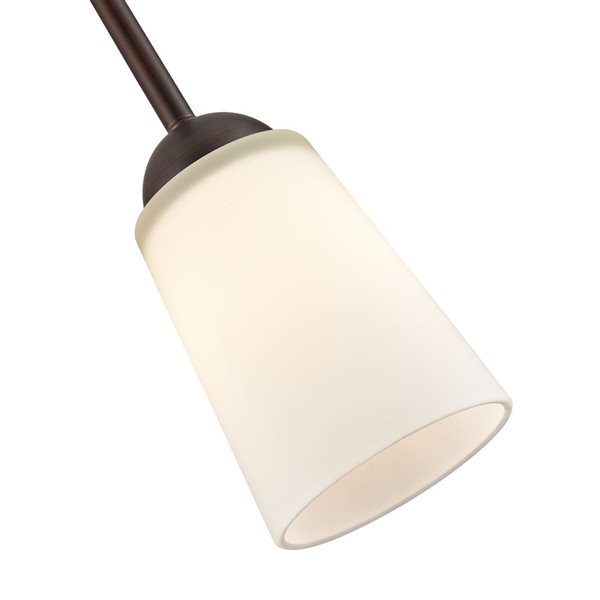 Millennium Lighting Ivey Lake Rubbed Bronze Transitional Etched White Glass Geometric Mini Pendant Light