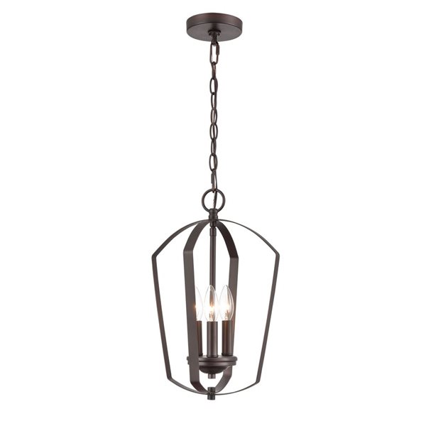 Millennium Lighting Ivey Lake Rubbed Bronze Etched White Glass Transitional Geometric Mini Pendant Light