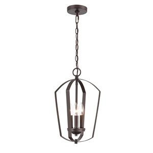 Millennium Lighting Ivey Lake Rubbed Bronze Etched White Glass Transitional Geometric Mini Pendant Light