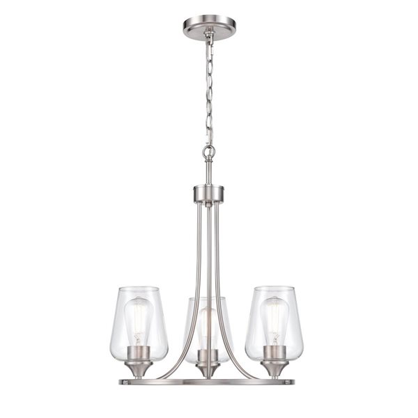 Millennium Lighting Ashford 3-Light Brushed Nickel Transitional Chandelier