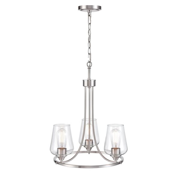 Millennium Lighting Ashford 3-Light Brushed Nickel Transitional Chandelier