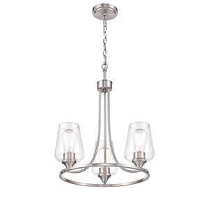 Millennium Lighting Ashford 3-Light Brushed Nickel Transitional Chandelier