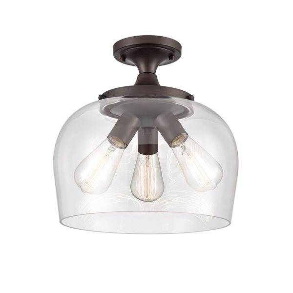 Millennium Lighting Ashford Oil-rubbed Bronze Clear Glass Transitional Semi-Flush Mount Light