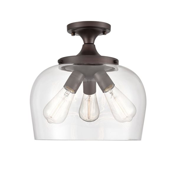 Millennium Lighting Ashford Oil-rubbed Bronze Clear Glass Transitional Semi-Flush Mount Light