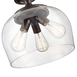 Millennium Lighting Ashford Oil-rubbed Bronze Clear Glass Transitional Semi-Flush Mount Light