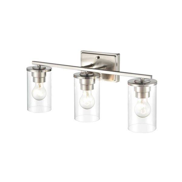 Millennium Lighting Verlana 3-Light Nickel Transitional Vanity Light Bar