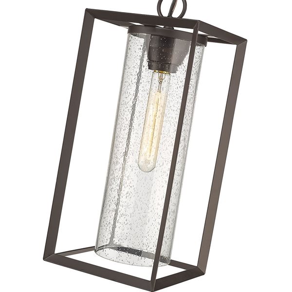 Millennium Lighting Wheatland Powder Coat Bronze Transitional Clear Glass Lantern Pendant Light