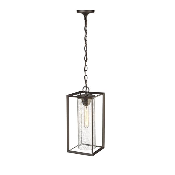 Millennium Lighting Wheatland Powder Coat Bronze Transitional Clear Glass Lantern Pendant Light