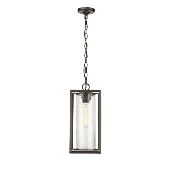 Millennium Lighting Wheatland Powder Coat Bronze Transitional Clear Glass Lantern Pendant Light