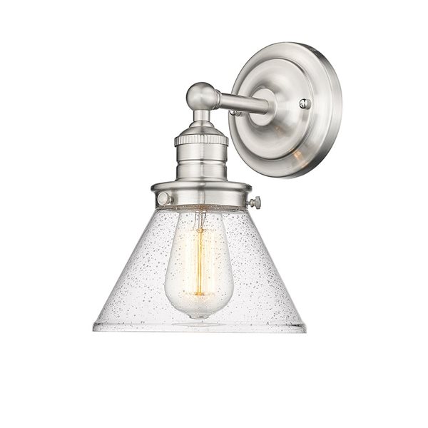 Millennium Lighting Eyden 7.87-in W 1-Light Brushed Nickel Transitional Wall Sconce