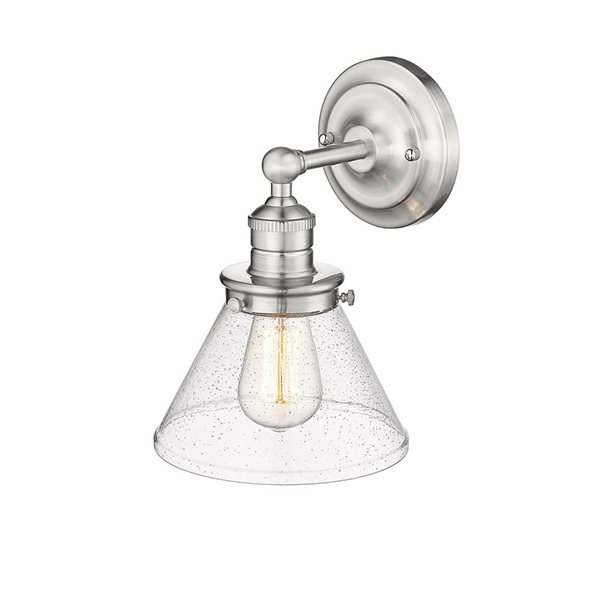 Millennium Lighting Eyden 7.87-in W 1-Light Brushed Nickel Transitional Wall Sconce