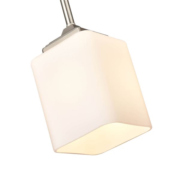 Millennium Lighting Eddison Brushed Nickel Modern Opal Glass Square Incandescent Medium Pendant Light