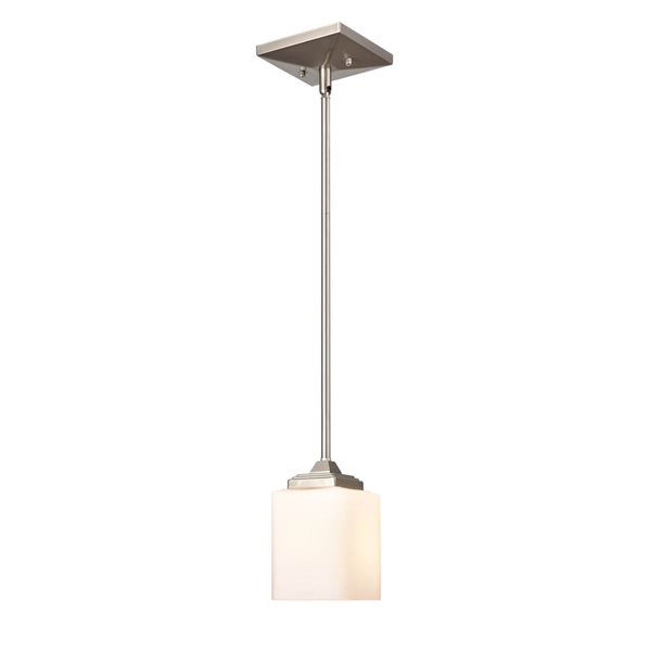 Millennium Lighting Eddison Brushed Nickel Modern Opal Glass Square Incandescent Medium Pendant Light