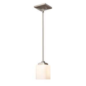 Millennium Lighting Eddison Brushed Nickel Modern Opal Glass Square Incandescent Medium Pendant Light