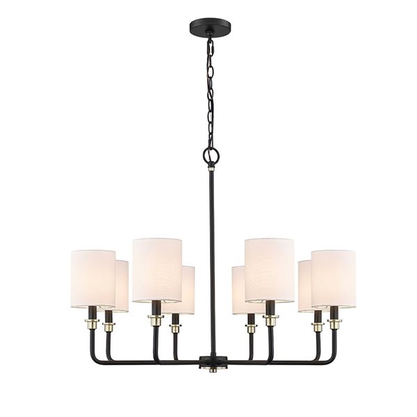 Millennium Lighting Chelsea 8-light Matte Black/Modern Gold Glam Chandelier