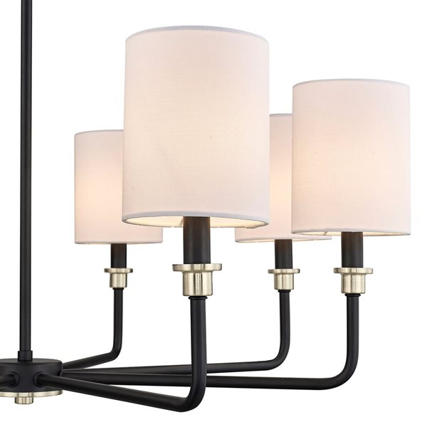 Millennium Lighting Chelsea 8-light Matte Black/Modern Gold Glam Chandelier