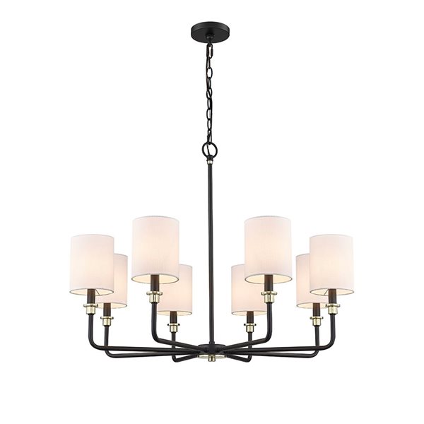 Millennium Lighting Chelsea 8-light Matte Black/Modern Gold Glam Chandelier