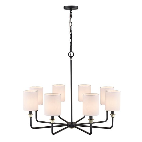 Millennium Lighting Chelsea 8-light Matte Black/Modern Gold Glam Chandelier