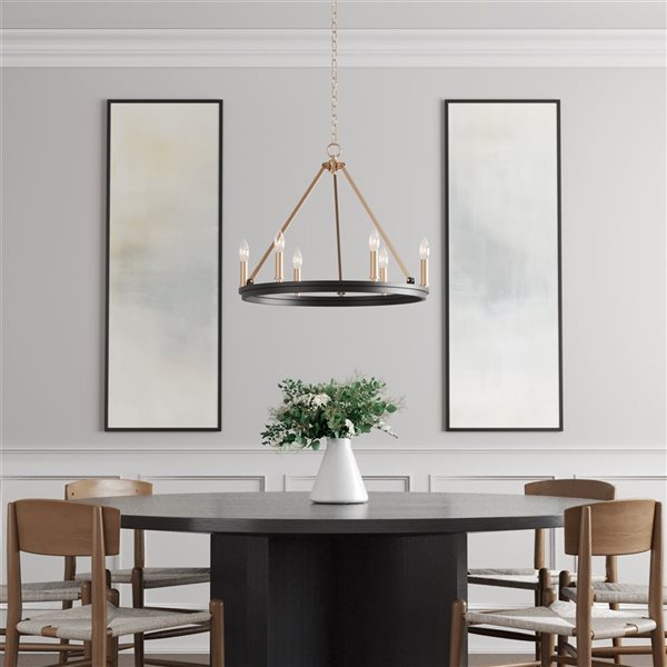 Millennium Lighting Carruth 5-light Matte Black Glam Chandelier