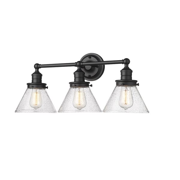Millennium Lighting Eyden 3-Light Black Transitional Vanity Light