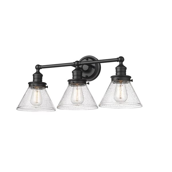 Millennium Lighting Eyden 3-Light Black Transitional Vanity Light