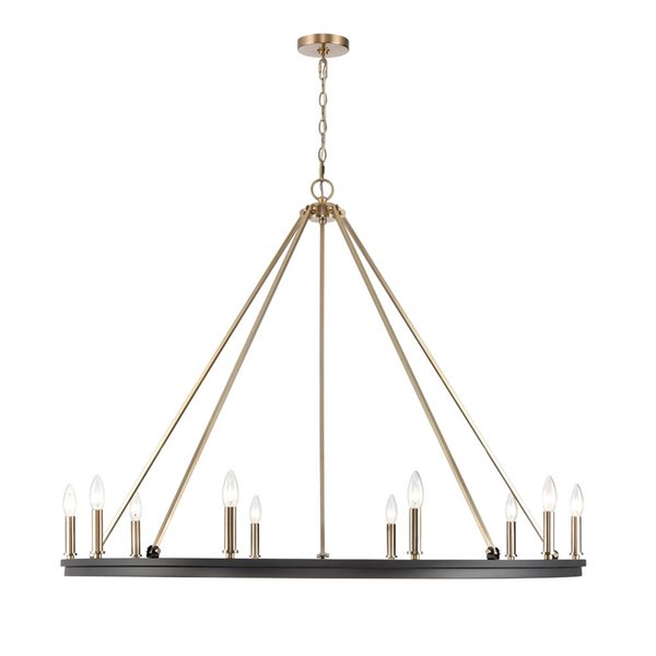 Millennium Lighting Carruth 10-light Matte Black Glam Chandelier