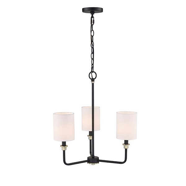 Millennium Lighting Chelsea 3-light Matte Black/Modern Gold Glam Chandelier