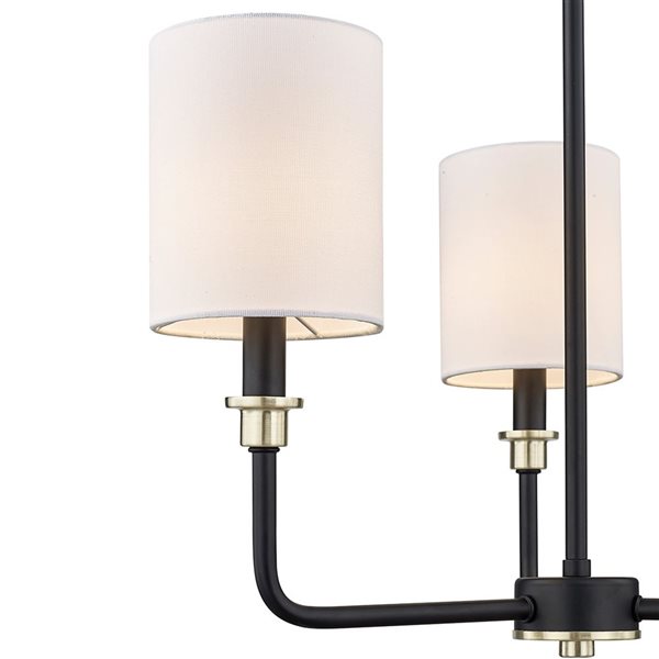 Millennium Lighting Chelsea 3-light Matte Black/Modern Gold Glam Chandelier