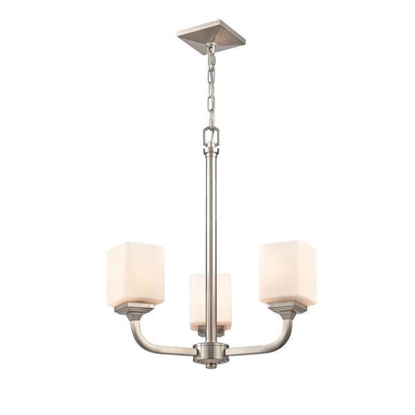 Millennium Lighting Eddison 3-light Brushed Nickel Contemporary Chandelier