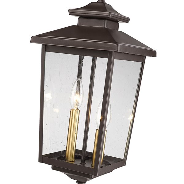 Millennium Lighting Eldrick Powder Coat Bronze Transitional Clear Glass Lantern Pendant Light