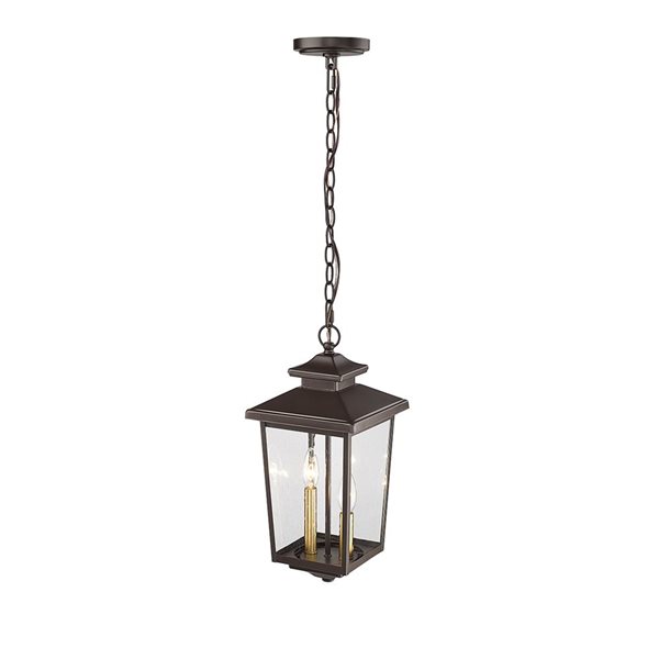 Millennium Lighting Eldrick Powder Coat Bronze Transitional Clear Glass Lantern Pendant Light